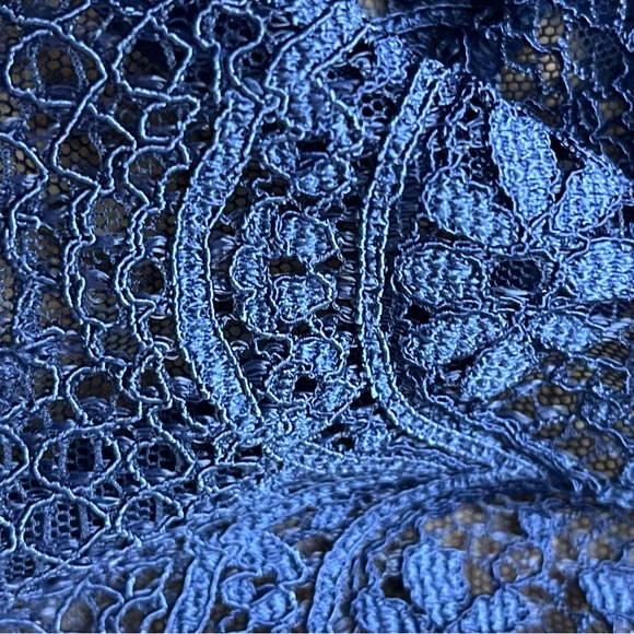 Victoria’s Secret Blue Lace Bralette L Sheer Mesh Unlined Wireless Floral Lace - Picture 6 of 8